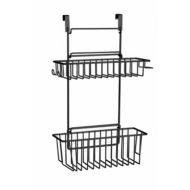 Korgar för skåpdörr, CLIP-ON-BASKET, 24 x 15 x H 11,5 cm, Svart