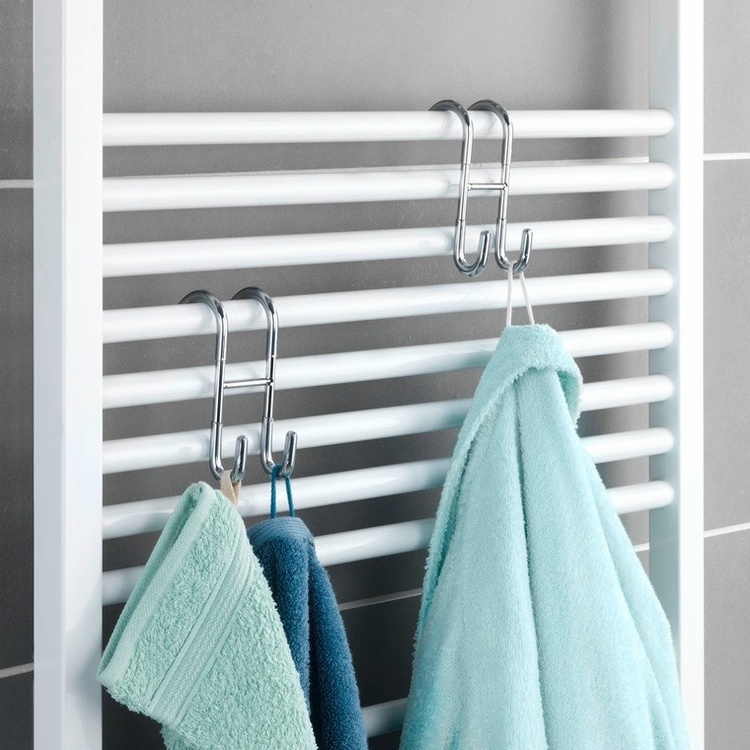 Krok för Handdukstork / Duschvägg, UNIVERSAL, 5 x 7,5 x H12 cm, Rostfritt stål