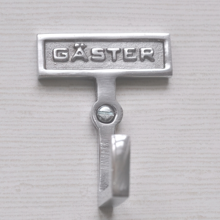 Krok med skylt och ram, GÄSTER, H 7 cm, Exmez, Aluminium