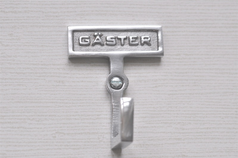 Krok med skylt och ram, GÄSTER, H 7 cm, Exmez, Aluminium