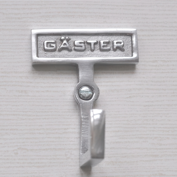 Krok med skylt och ram, GÄSTER, H 7 cm, Exmez, Aluminium