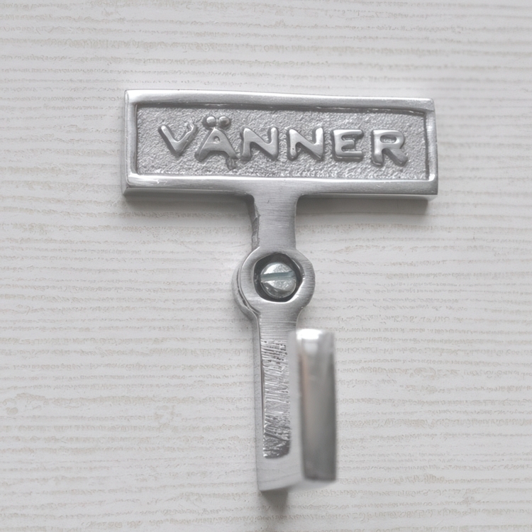Krok med skylt och ram, VÄNNER, H 7 cm, Exmez, Aluminium
