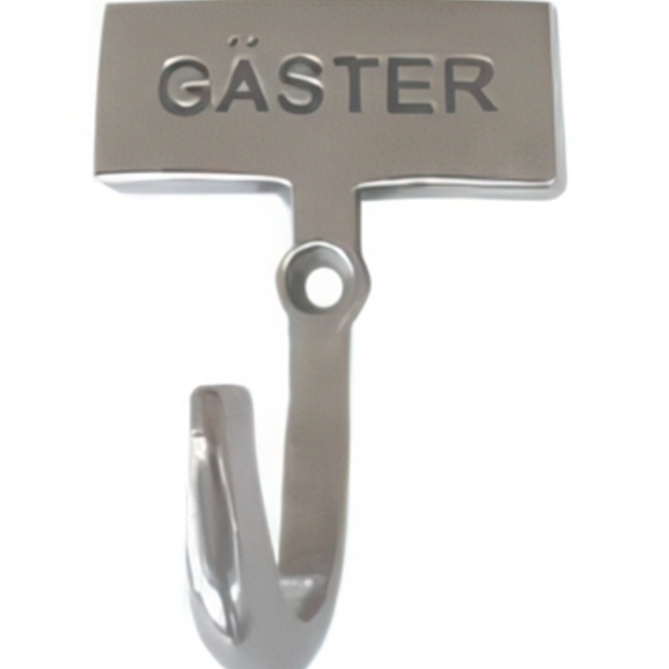 Krok med skylt, GÄSTER, Exmez, Sandgjuten aluminium