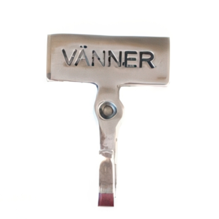 Krok med skylt, VÄNNER, Exmez, Sandgjuten aluminium
