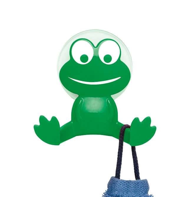 Krok med sugpropp, HAPPY GREEN FROG, 9,5 x H 9,5 cm, Grön