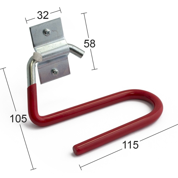 Krok Skidhållare, HABO, 11,5 cm, Stål, Röd