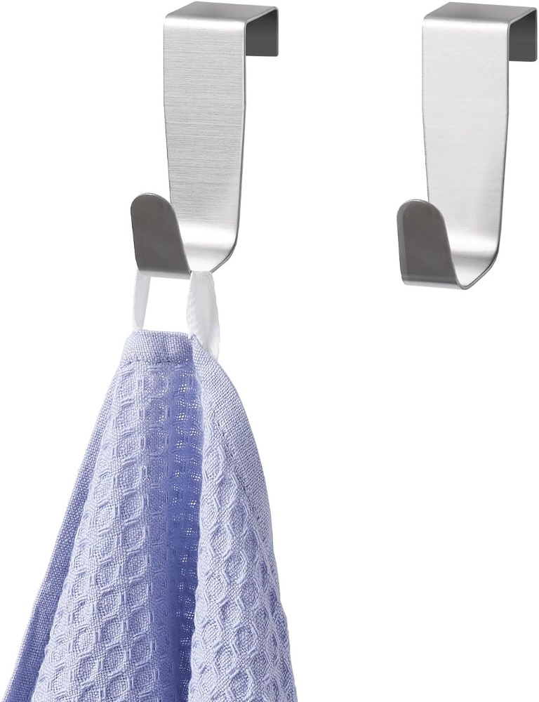 Krokar för skåpdörr / låda, Borstad rostfritt stål, 2 st, SIMPLY SMART, Silver