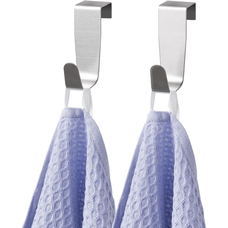 Krokar för skåpdörr / låda, Borstad rostfritt stål, 2 st, SIMPLY SMART, Silver