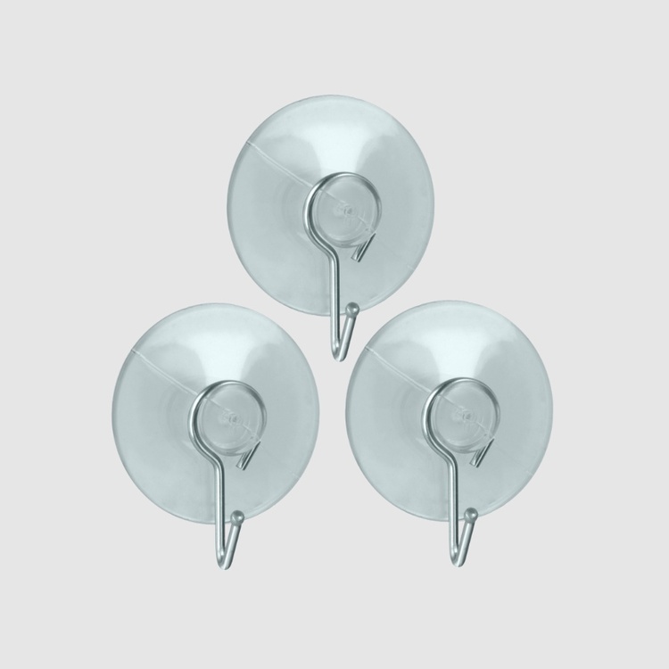 Krokar med sugpropp, 3 st, VENTOUSE, Ø 4 cm, Klar