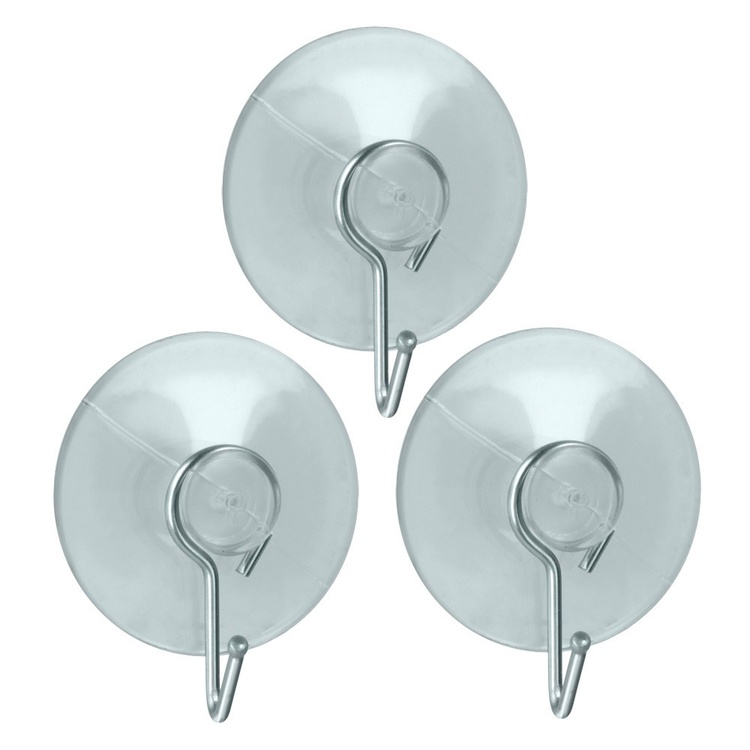 Krokar med sugpropp, 3 st, VENTOUSE, Ø 4 cm, Klar