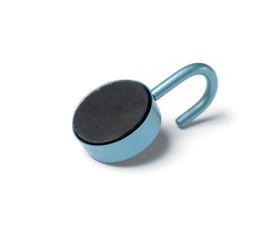 Krokar, Magnetiska, 2 st, PORTA BLUE, Ã˜ 2,5 x H 5 cm, Silverblå