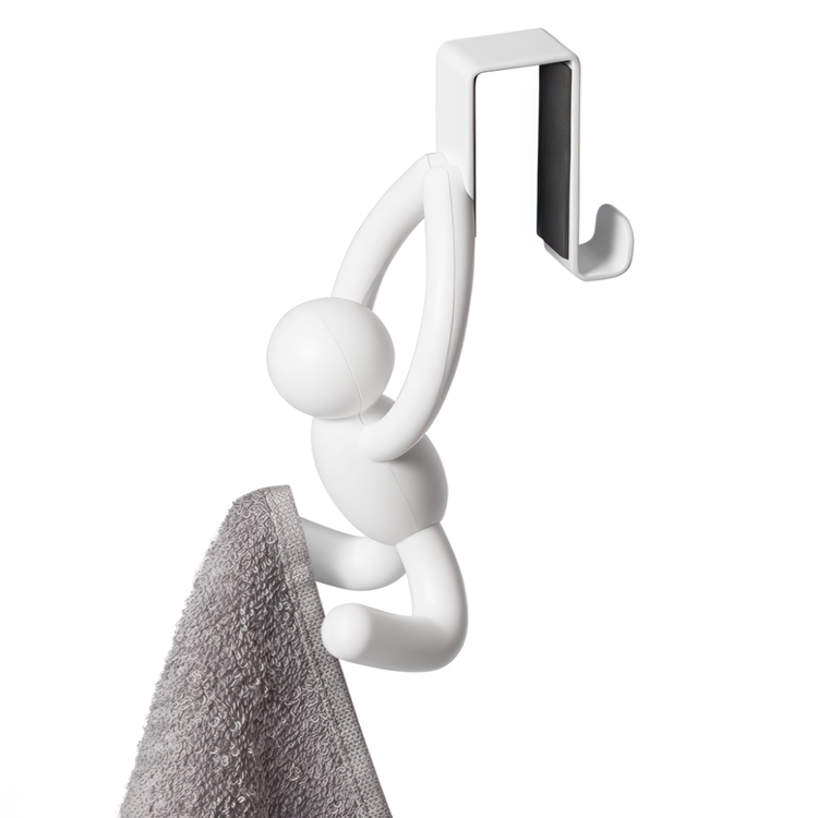 Krokar, över skåpdörr, 2 st, BUDDY CABINET HOOKS, Umbra, Vita