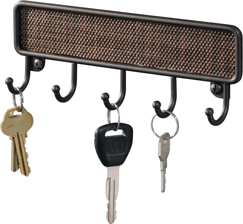 Kroklist med 5 krokar, TWILLO BRONZE, 20,5 x 3 x H 7 cm, Brun