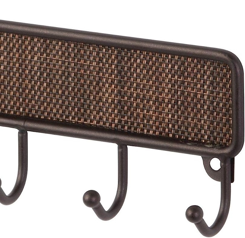 Kroklist med 5 krokar, TWILLO BRONZE, 20,5 x 3 x H 7 cm, Brun