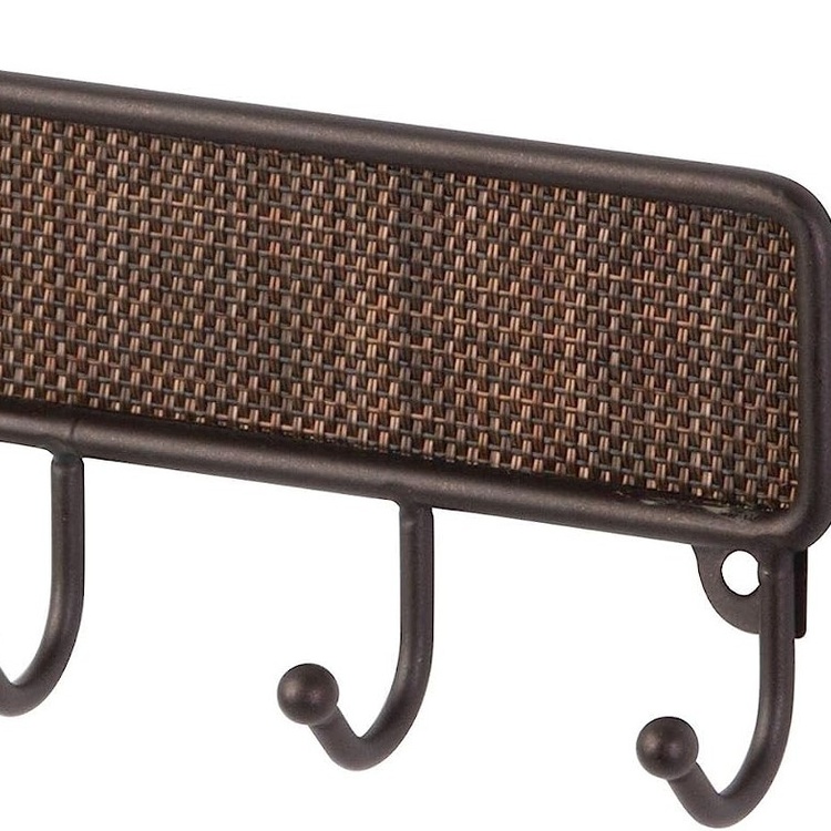 Kroklist med 5 krokar, TWILLO BRONZE, 20,5 x 3 x H 7 cm, Brun