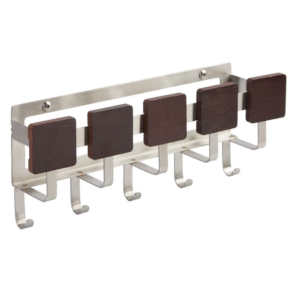 Kroklist med förvaring, ESPRESSO MAIL CENTER, 29 x 7 x H 11 cm, Silver / Brun