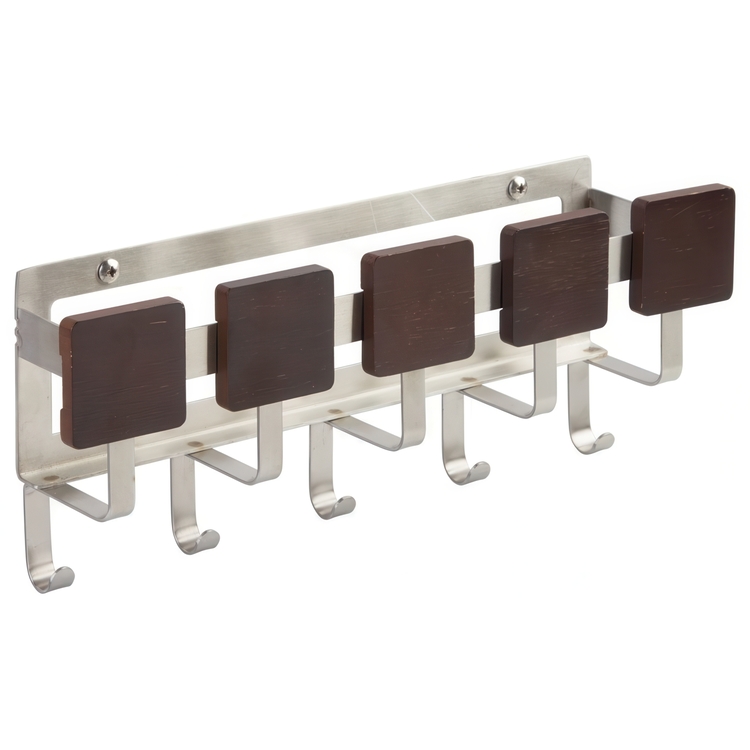 Kroklist med förvaring, ESPRESSO MAIL CENTER, 29 x 7 x H 11 cm, Silver / Brun