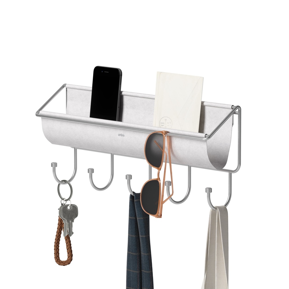 Kroklist med förvaring, UMBRA HAMMOCK ORGANIZER, 41,5 x H 18 cm Ljusgrå