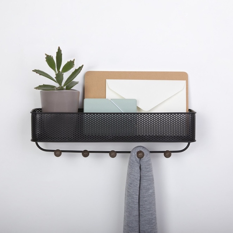 Kroklist med hylla ESTIQUE Umbra 32 x 9 x H 9 cm Svart