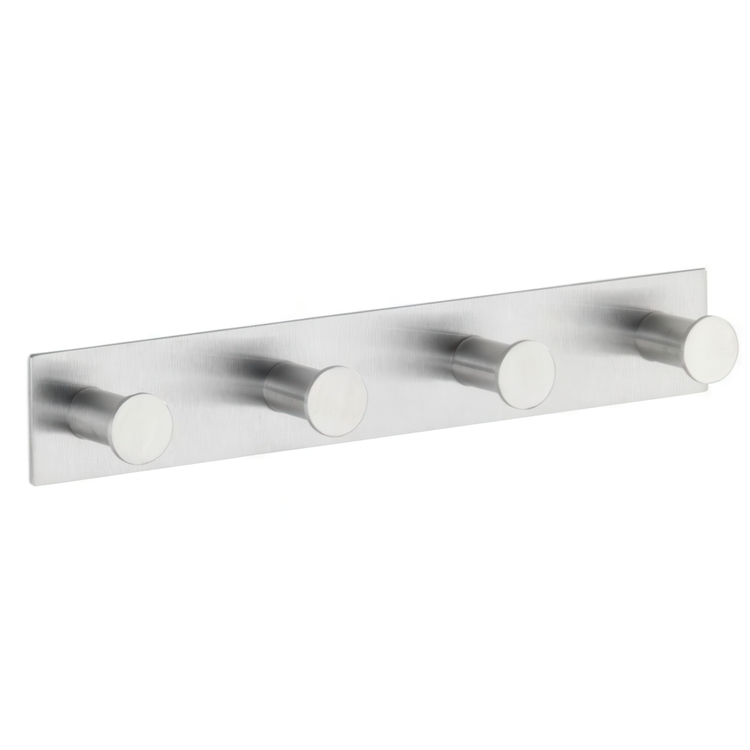 Kroklist, 4 krokar, Självhäftande, Metall, CELANO QUADRO, Silver