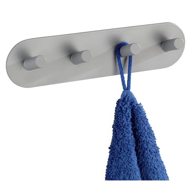 Kroklist, 4 krokar, Självhäftande, Metall, PIENCO QUADRO