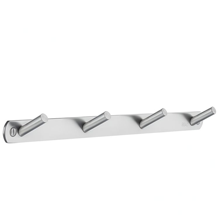 Kroklist, 4 st krokar, BESLAGSBODEN, 31 x H 2 cm, Borstat rostfritt st