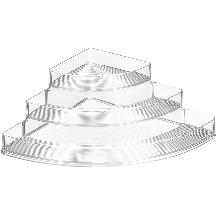 Kryddhylla för hörn, i 3 plan, CORNER SPICE RACK, 35,5 x x 25,5 x H 10 cm, Transparent