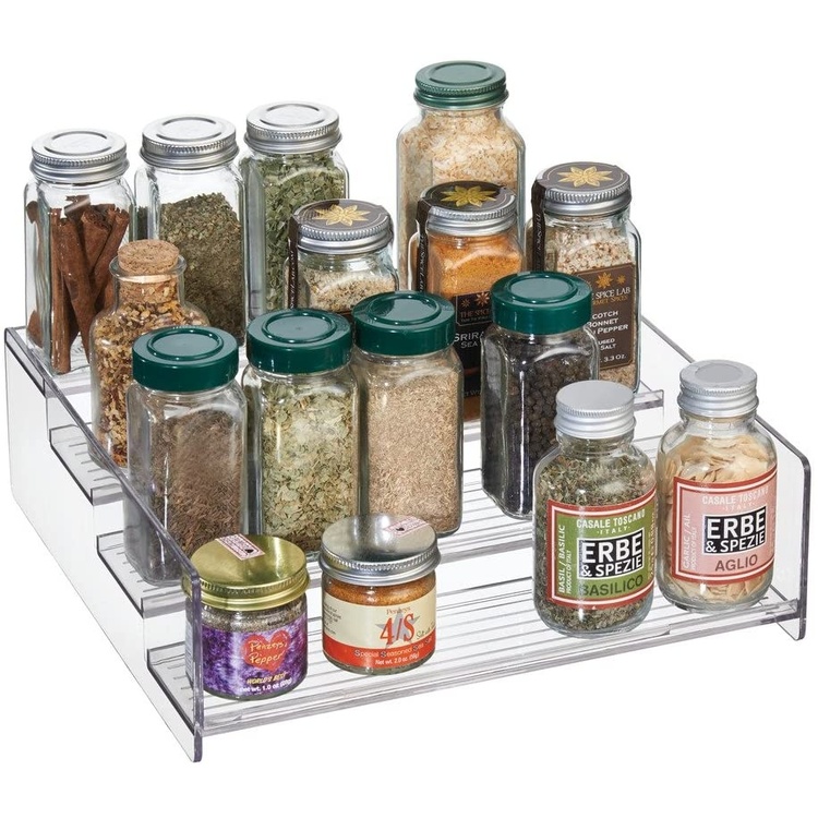 Kryddhylla i 4 plan, med kant, STADIUM SHELF, 27,3 x 28 x H 9 cm, Klar