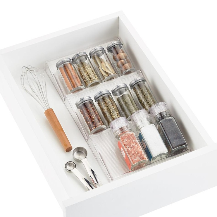 Kryddställ för låda, IN-DRAWER SPICE RACK, 21,6 x 42 x H 4 cm, Transparent