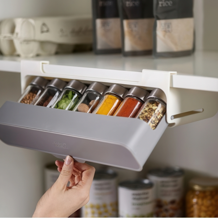Kryddställ, Under Hylla, CUPBOARD STORE UNDER SHELF, 32 x 13,5 x H 9,3 cm, Joseph Joseph, Grå