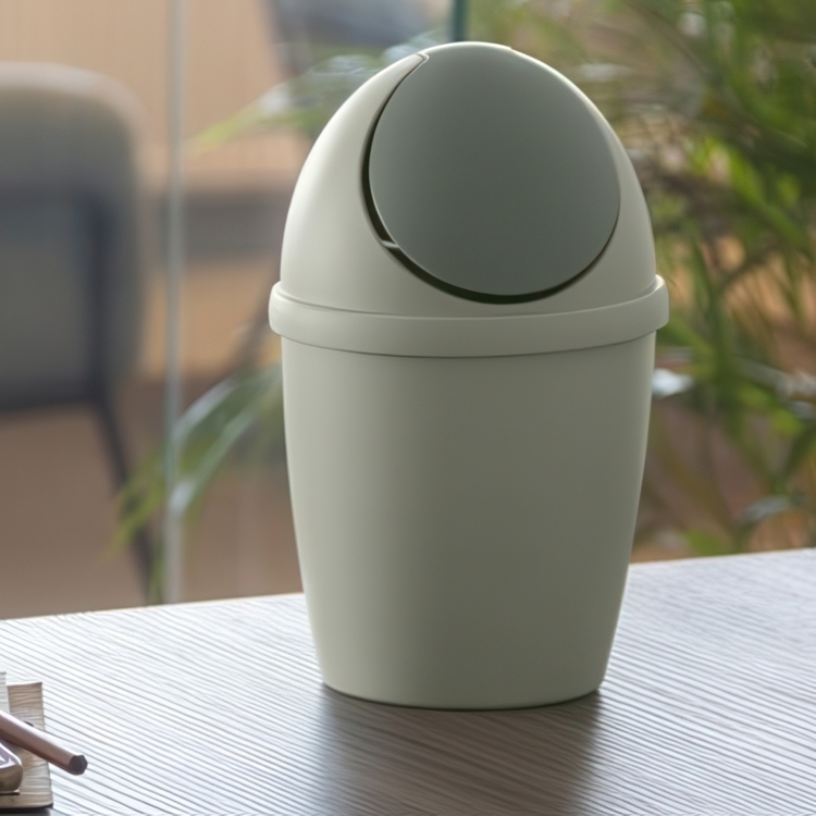 Liten Papperskorg med vipplock, TIGLIO TABLE BIN, Ø 14 x H 22 cm