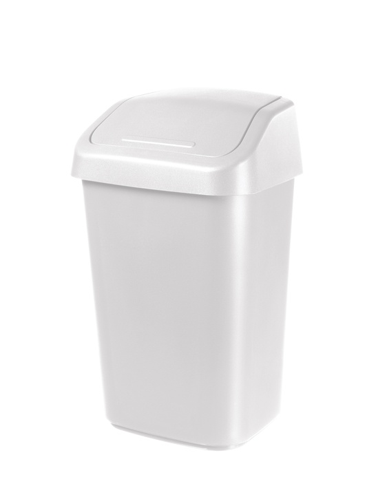 Liten Papperskorg med vipplock, ORTHEX 10 L, 25 x 21 x H 37 cm, Vit