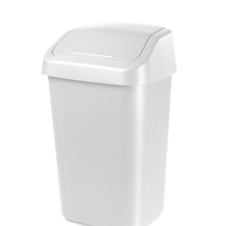 Liten Papperskorg med vipplock, ORTHEX 10 L, 25 x 21 x H 37 cm, Vit