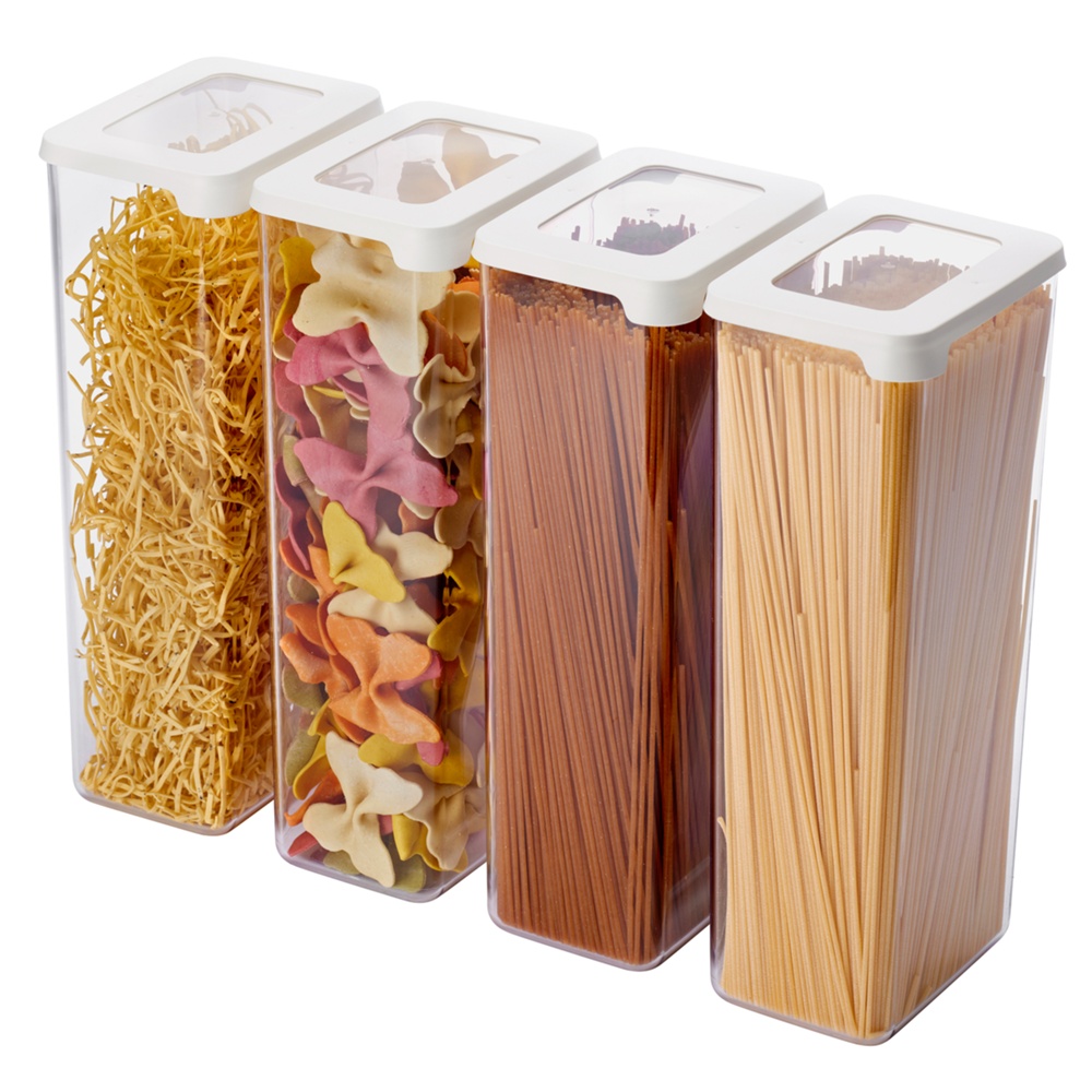 Lufttät behållare för spagetti, 2,25 Liter, VISION, Klar / Vit