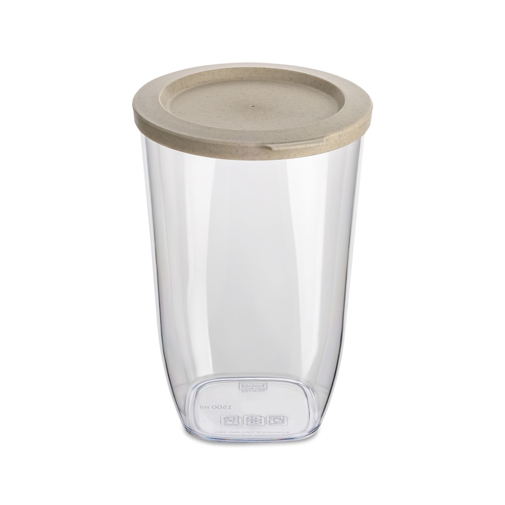 Lufttät behållare, 1,5 Liter, KOIZOL CONNECT ORGANIC DRY STORAGE MEDIUM, Klar / Beige