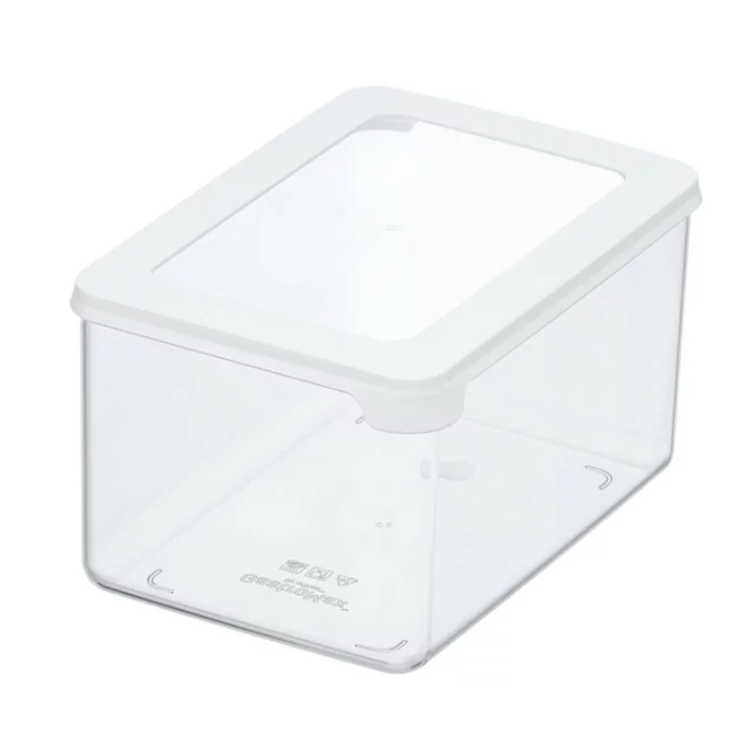 Lufttät behållare, Djup, 1,65 Liter, VISION 18 x 12,5 x H 10 cm, Klar / Vit