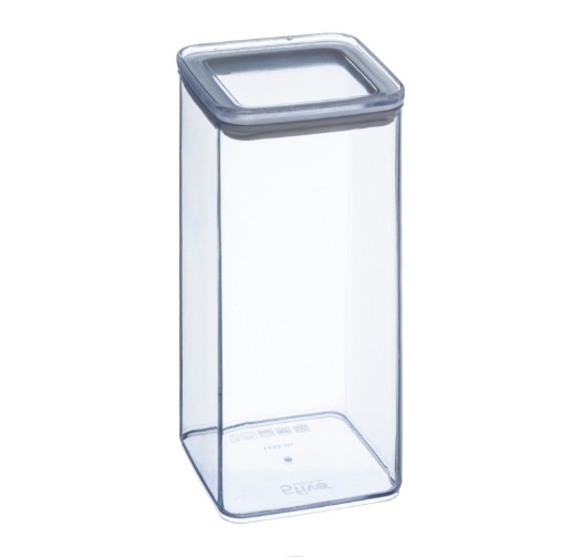 Lufttät behållare, Fyrkantig, 1,5 L, ESKE LARGE 10,4 x 10,4 x H 20,5cm, Klar / Vit