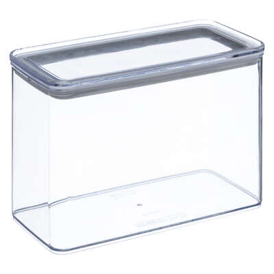 Lufttät behållare, Rektangulär, 2 L, ESKE MEDIUM, 20,4 x 10,4 x H 13,6 cm, Klar / Vit