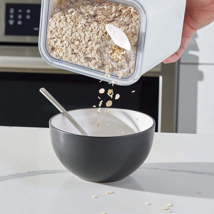 Lufttät Förvaringsburk, iD POUR LID MEDIUM CANISTER, 12 x 16,5 x H 22,5 cm, Vit / Transparent