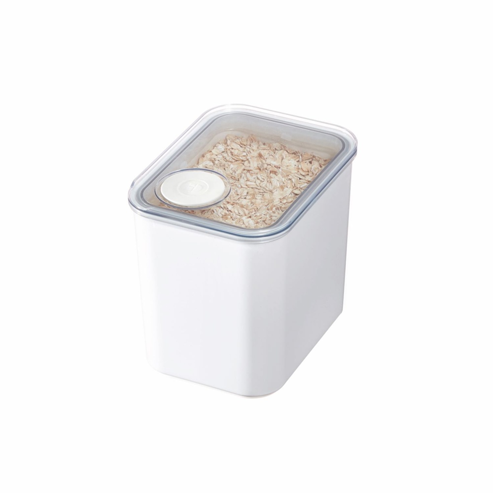 Lufttät Förvaringsburk, iD POUR LID MEDIUM CANISTER, 12 x 16,5 x H 22,5 cm, Vit / Transparent
