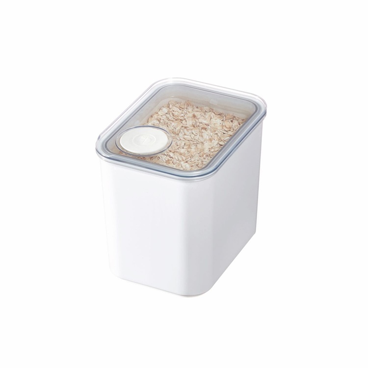 Lufttät Förvaringsburk, iD POUR LID MEDIUM CANISTER, 12 x 16,5 x H 22,5 cm, Vit / Transparent