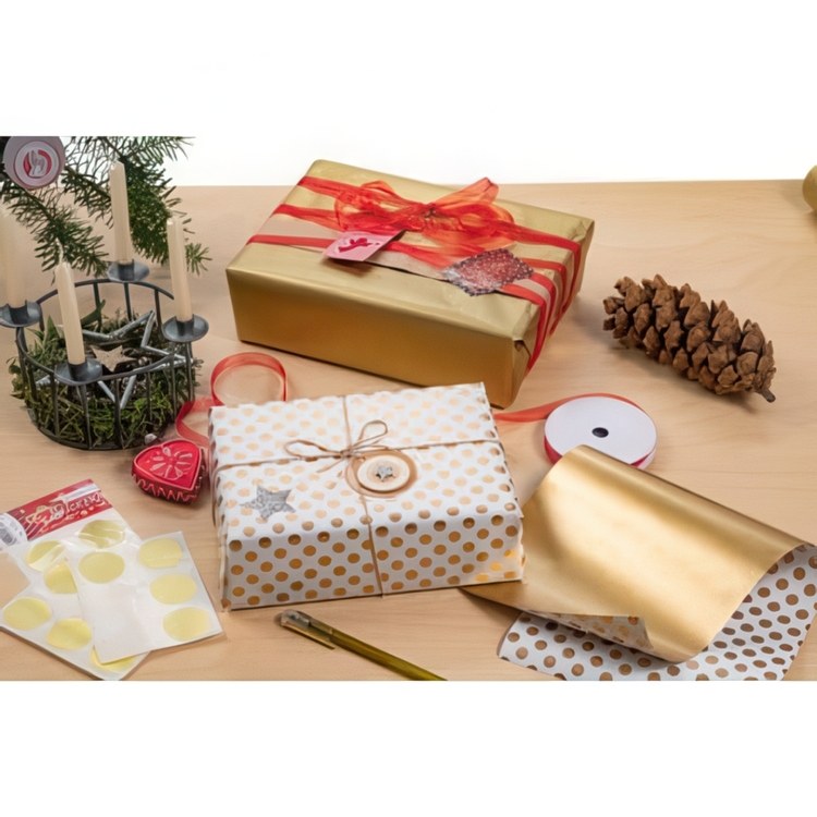 Lyxiga Hängetiketter med Julmotiv, 4 st, 3D CHRISTMAS GIFT TAGS, Ø 5 cm