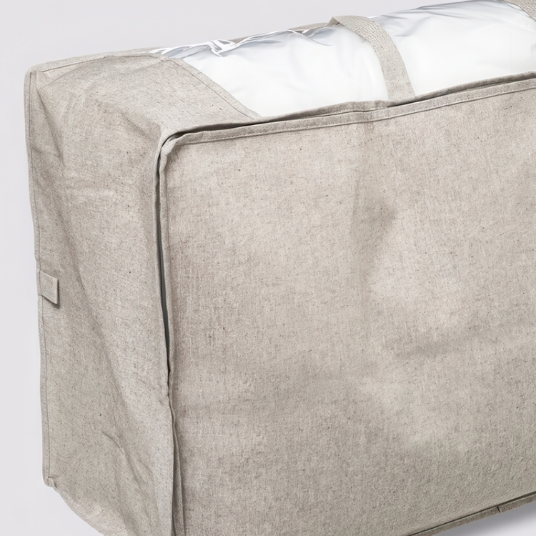 Låda / Väska för täcken, Mjuk, ORGA STORAGE BAG, 60 x 30 x H 45 cm, Beige-grå