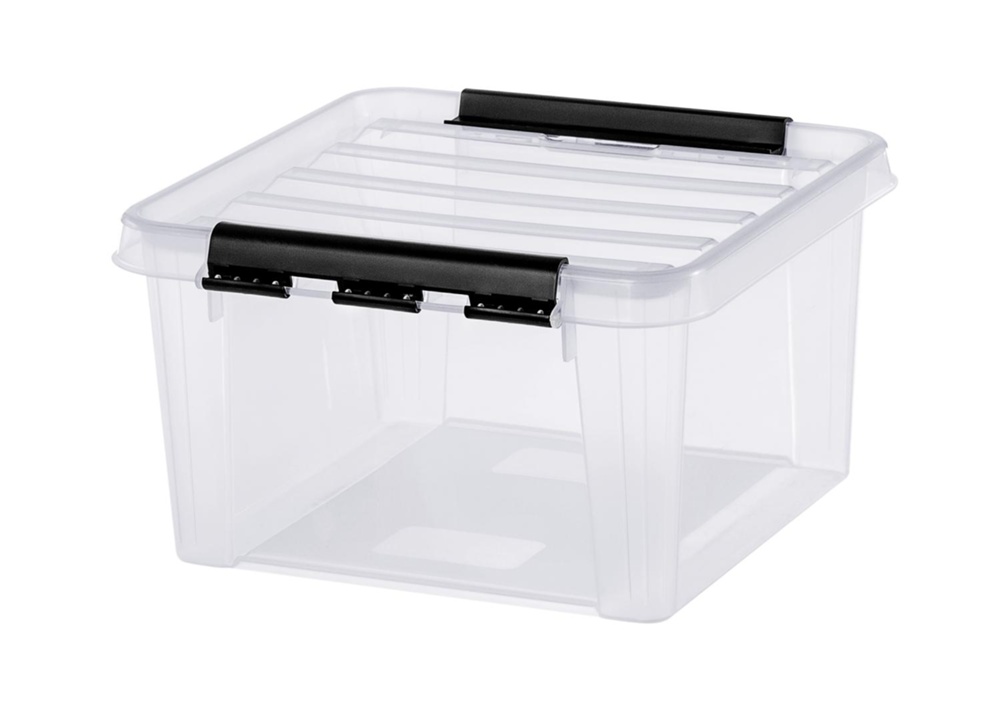 Låda , SMARTSTORE 7L CLASSIC, Kvadratisk, 28 x 28 x H 17 cm, Klar / Svart