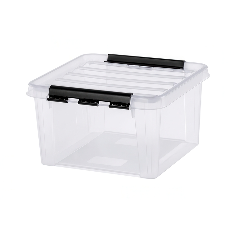 Låda , SMARTSTORE 7L CLASSIC, Kvadratisk, 28 x 28 x H 17 cm, Klar / Svart