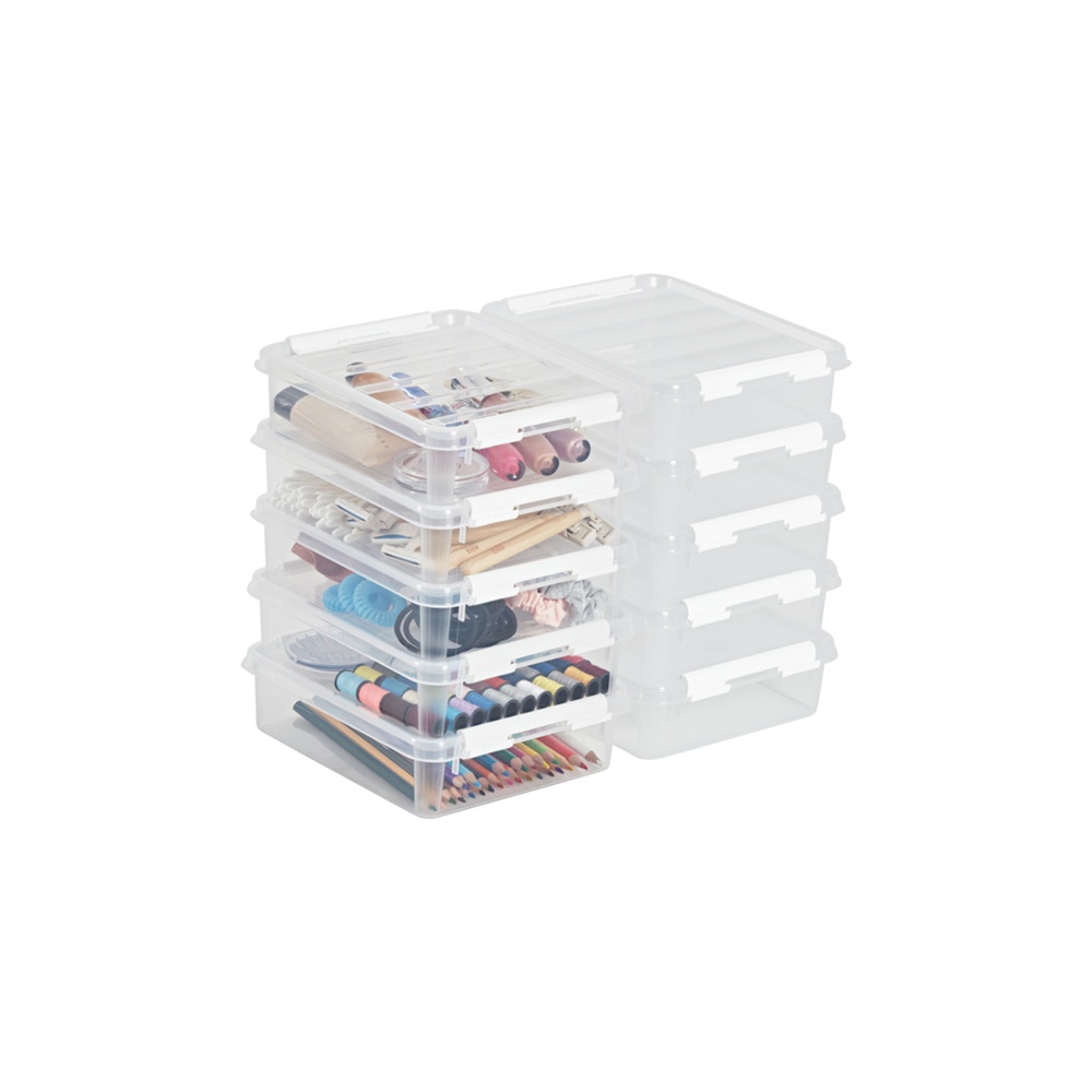 Låda / Ask, SMARTSTORE 1L HOME, 21 x 17 x H 6 cm, Klar / Vit