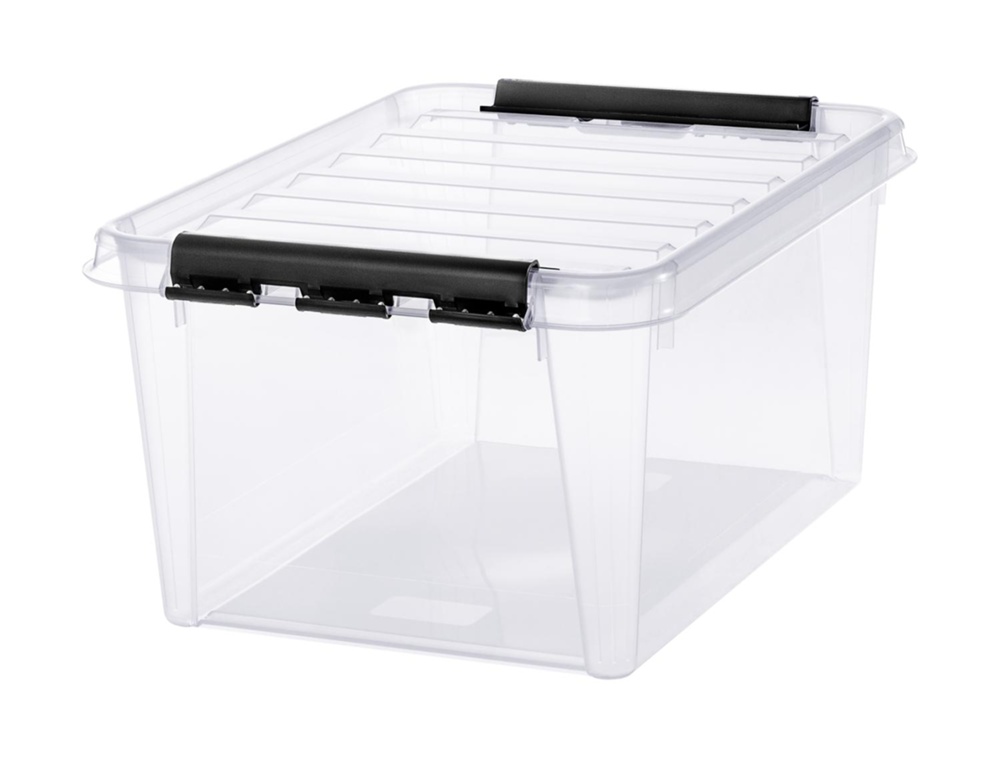 Låda av plast, SMARTSTORE 31L, CLASSIC, 50 x 39 x H26 cm, Transparent / Svart