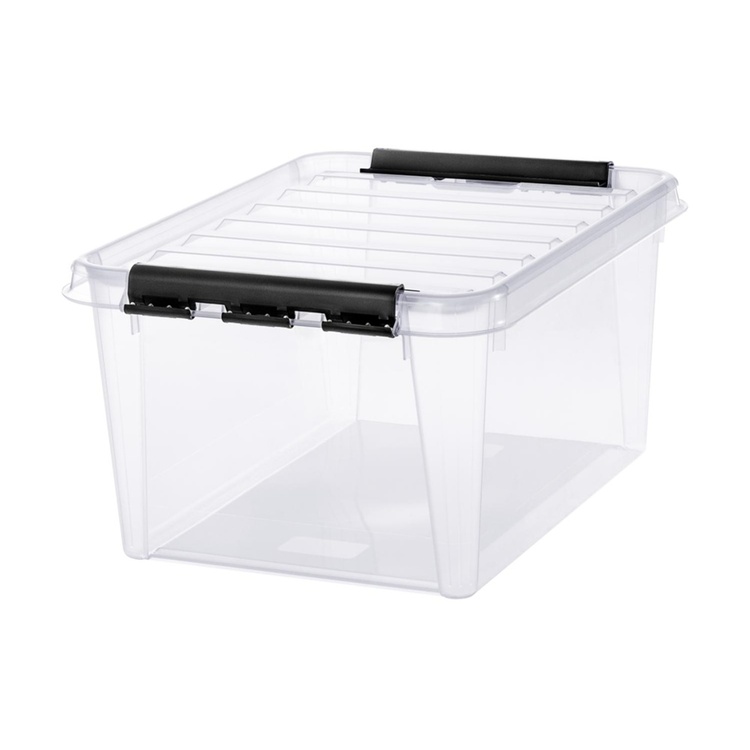 Låda av plast, SMARTSTORE 31L, CLASSIC, 50 x 39 x H26 cm, Transparent / Svart