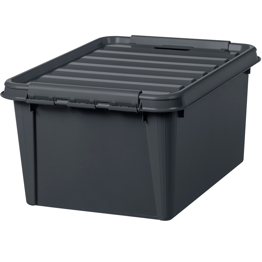Låda av återvunnen plast, SMARTSTORE 31L RECYCLED, 50 x 39 x H 26 cm, Mörkgrå