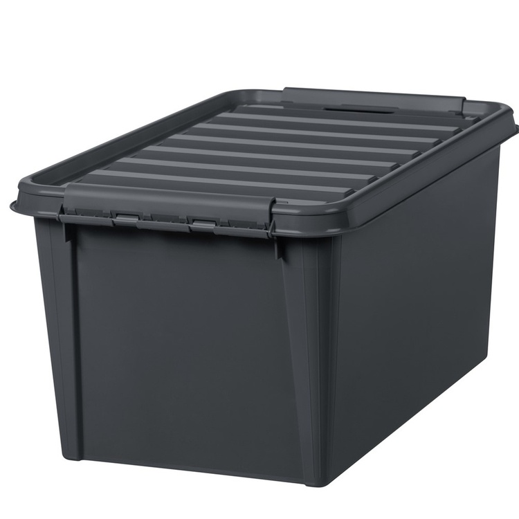 Låda av återvunnen plast, Stor, SMARTSTORE 46L RECYCLED, 59 x 39 x H31 cm, Grå